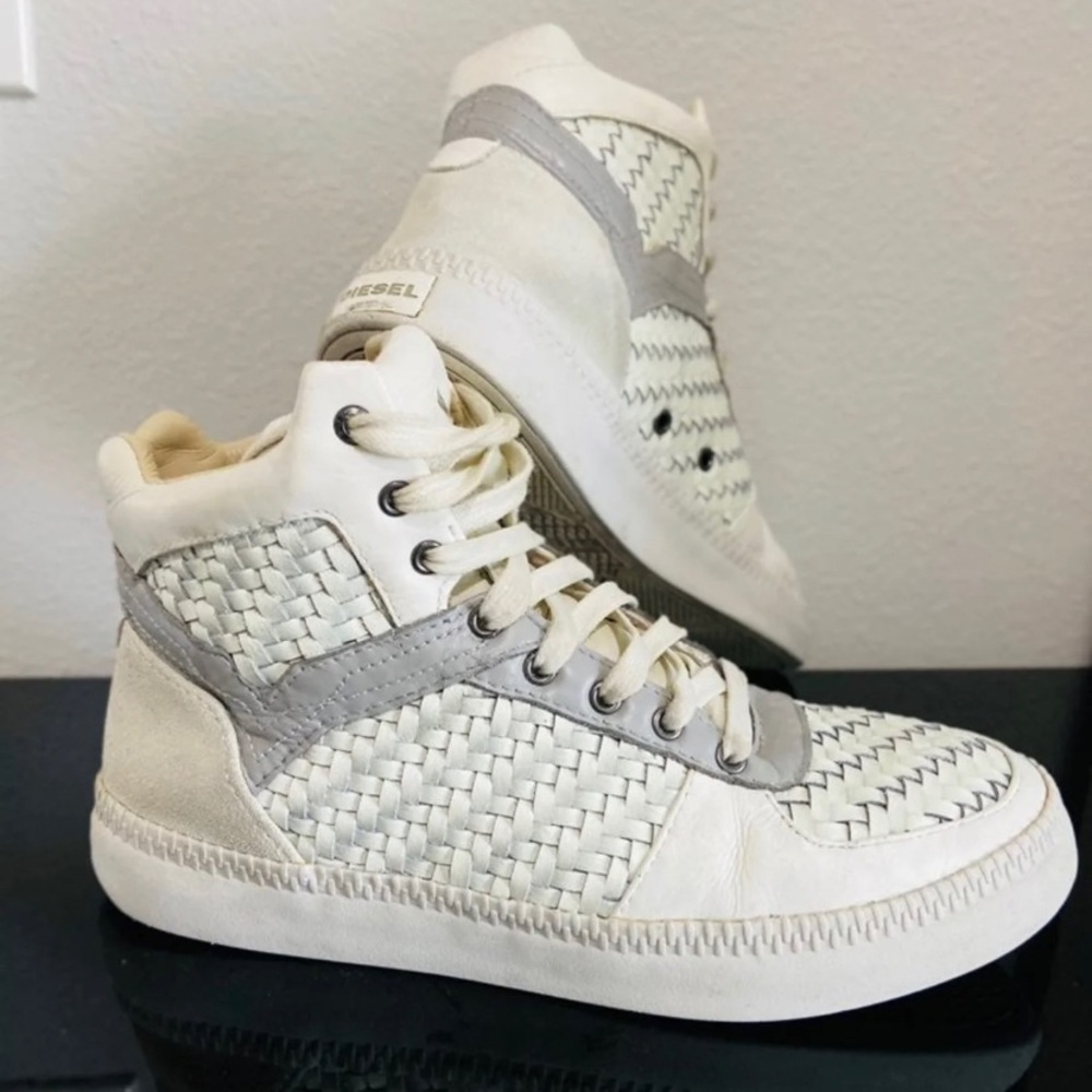 DIESEL S-Spaark Mid Leather Sneakers Ice